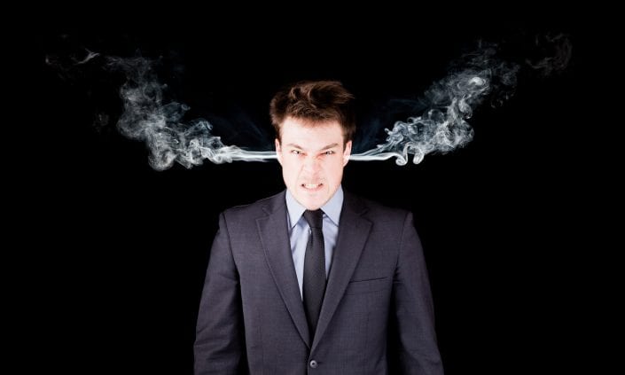 Portrait of a furious businessman
